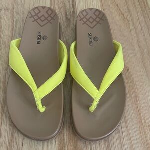 Susina Bright Yellow Sandals Flip Flops Swim NEW